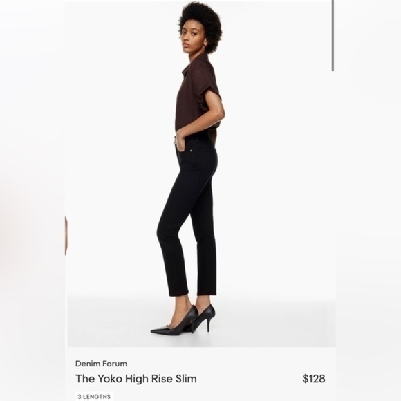 ARITZIA | DENIM FORUM YOKO High Rise SLIM in black - size 25 - actual waist 26” - Picture 2 of 10